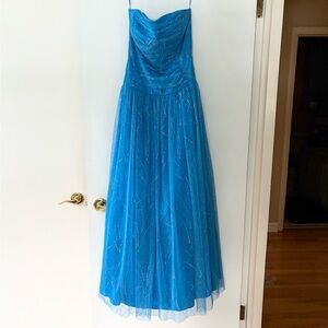 Reign Blue Ruched Sweetheart Sundress